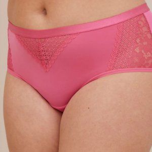 Torrid Womens Size 4 Fandango Pink Cheeky Panty Microfiber & Lace Pink NEW NWT